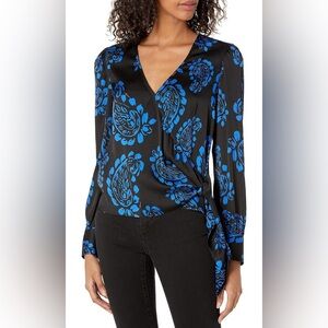 Milly Tossed Paisley Silk Blouse Medium